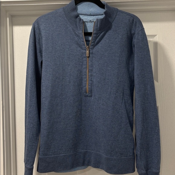 Tommy Bahama Men's Blue Zip-Up Sweater - Picture 2 of 13